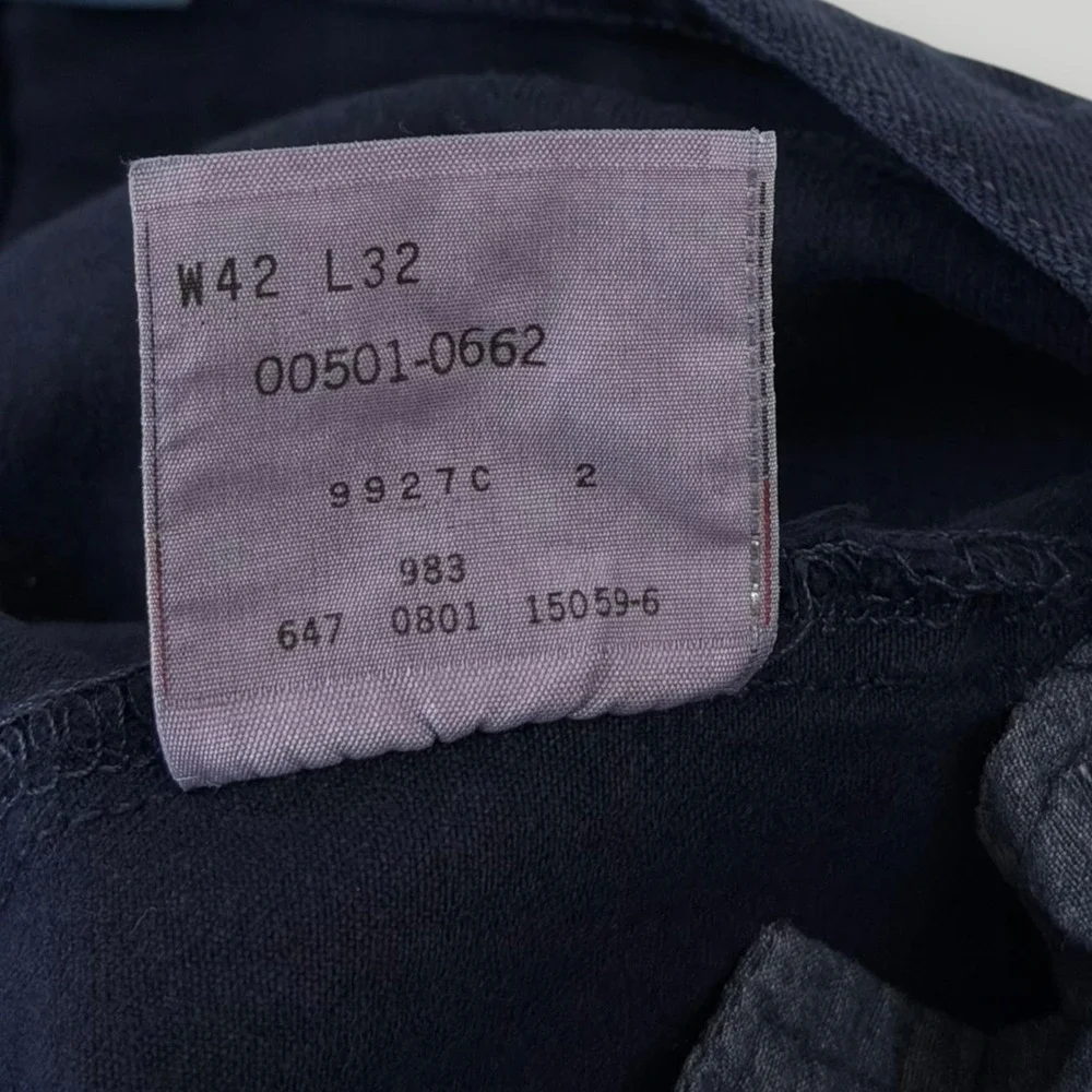 Levi's 501 Jeans 42x33 Dark Wash Button Fly Straight‎ Leg Denim 2001 NWT VTG